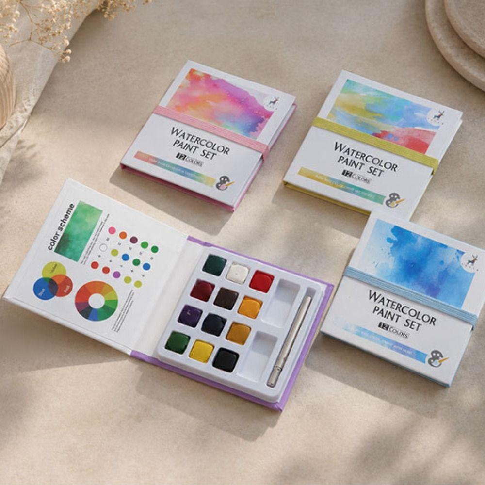 Portable Watercolor Paint Box Solid Travel Watercolor Set Solid Watercolor Paint Set Painting
