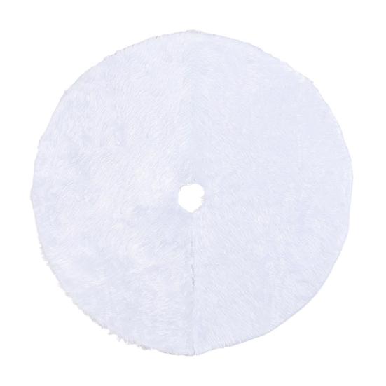 Юбка для елки 36/48/60 дюймов Белая юбка для елки Мягкая пушистая юбка из искусственного меха для принадлежностей для вечеринки «Счастливого Рождества»