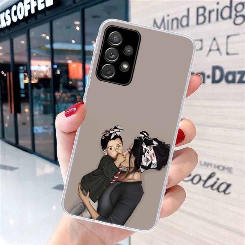 Мама Малышка Девочки Для Samsung Galaxy A15 A14 A13 A12 A55 A54 A53 A52 Чехол для телефона A32 A35 A34 A33 A25 A24 A23 A22 A04S A03S A02S Gala