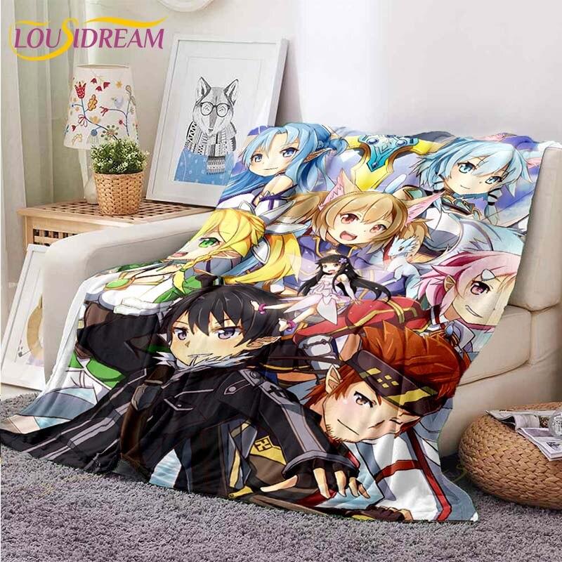 Одеяло Asuna Sword Art Online, одеяло для дивана-кровати, супер мягкое теплое одеяло, флисовое одеяло