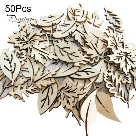 50шт деревянные полые листья дерева орнамент в виде листьев ремесло альбом для шитья DIY Декор