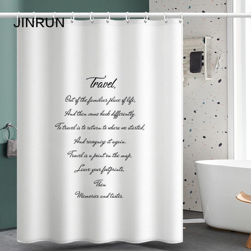 Bathroom Thickened Waterproof Curtain Mildew Proof Shower Curtain Shower Partition Curtain Shower Curtain Bathroom Curtain Free Perforation