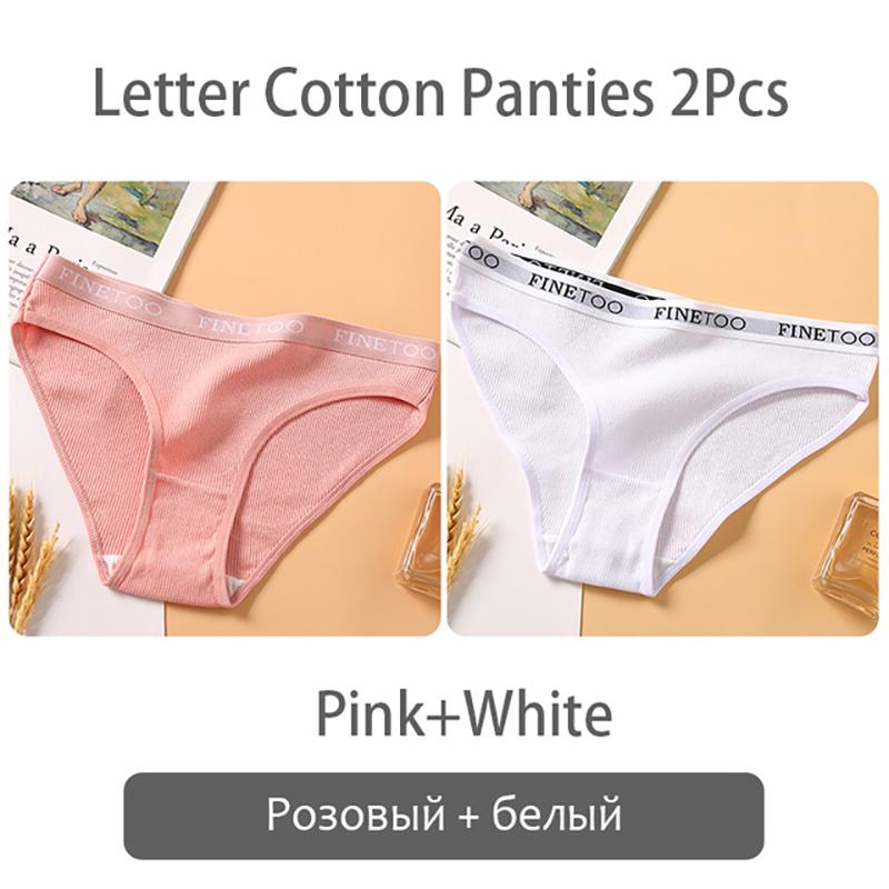 FINETOO New M-2XL Women Underpants Custom Letter Panties Breathable Cotton Underwear Ladies Briefs Casual Panty Female Lingerie