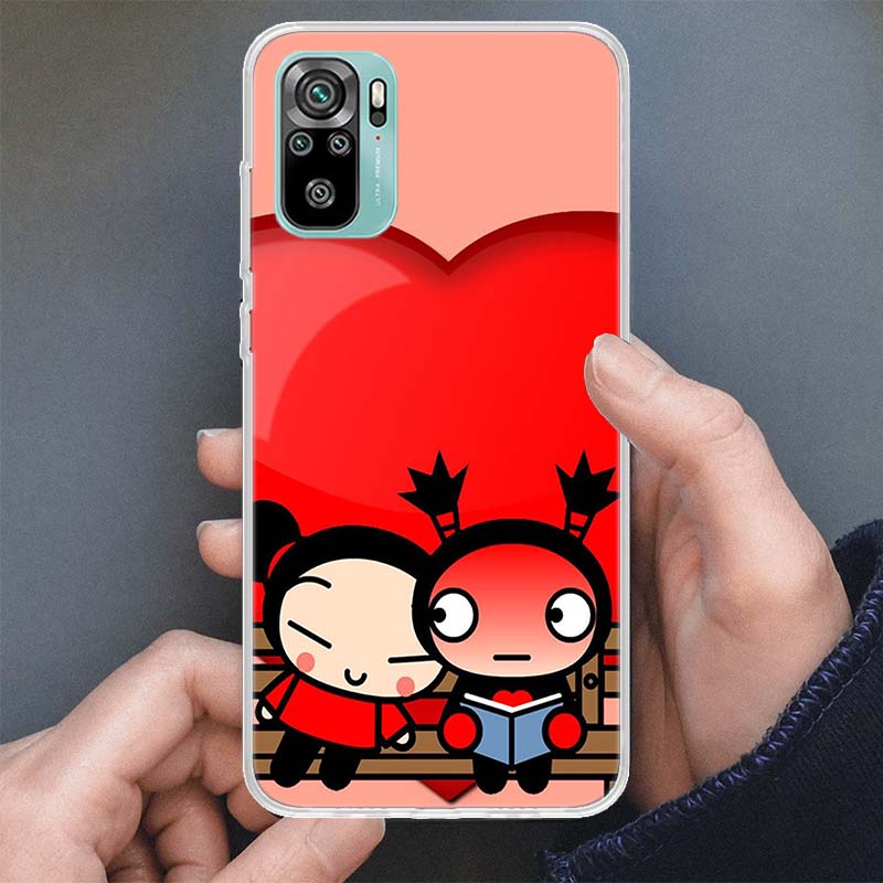 Cute Cartoon Pucca Garu Phone Case For Xiaomi Redmi Note 14 13 12S 12 10 10S 11 Pro Plus 11S 11E 11T 9 9S Soft Silicone Shell Re