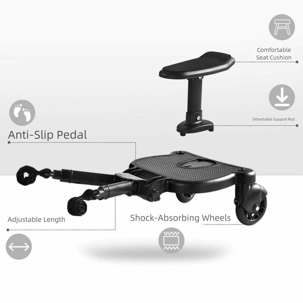 2 in 1 Sit and Stand Stroller Pedal Adapter Universal Holds 55lbs Strollers Step Board Adapter Comfort Creative