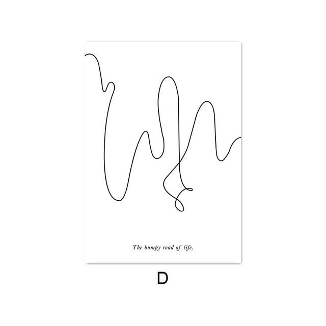 Скандинавский рисунок линий, холст, настенная художественная печать, картина, абстрактный цветок, домашний декор, женский постер, минималистичный декоративный рисунок, современный