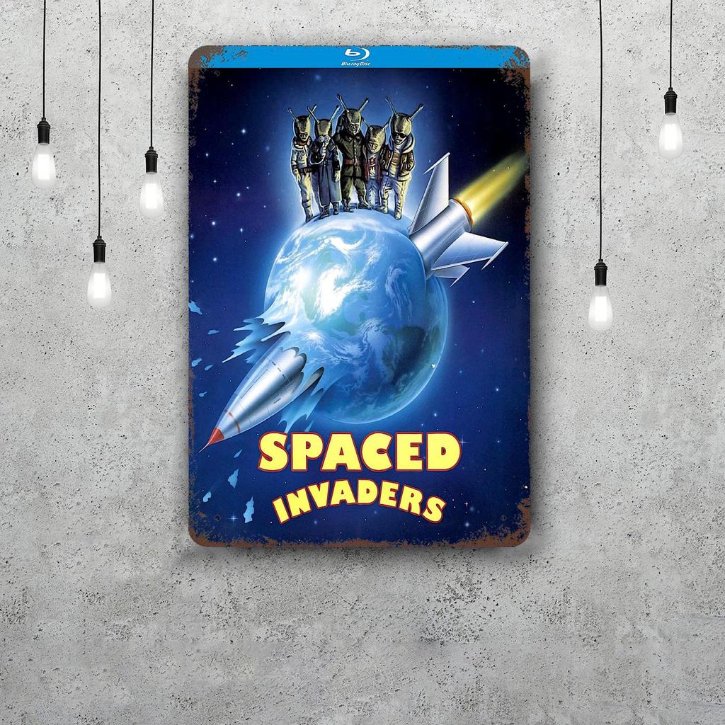 MINISO Космические захватчики Классический постер Ржавая металлическая табличка Ретро декоративная тарелка Бар Пещера Гараж Металлическая вывеска Украшение стены