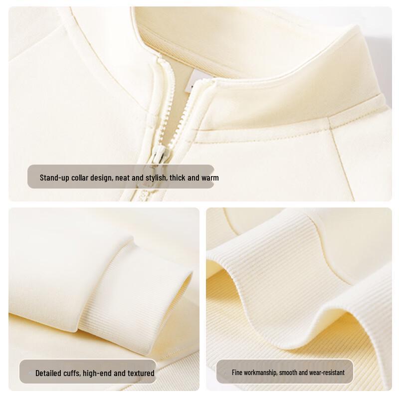 Baleno Women's Retro Stand Collar Zip Sweatshirt Jacket