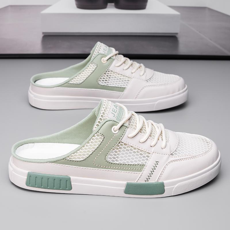 Мужские кроссовки, летние сетчатые дышащие парусиновые туфли, кроссовки, мужские сетчатые лоферы без шнуровки, мужская повседневная прогулочная обувь