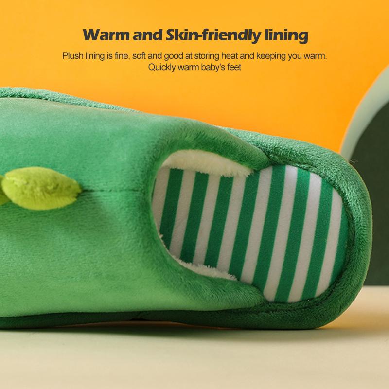 Children Cartoon Dinosaur Cotton Slipper Soft Autumn Winter Warm Princess Baby Boy Girl Indoor Home Bedroom Warm Cotton Shoes