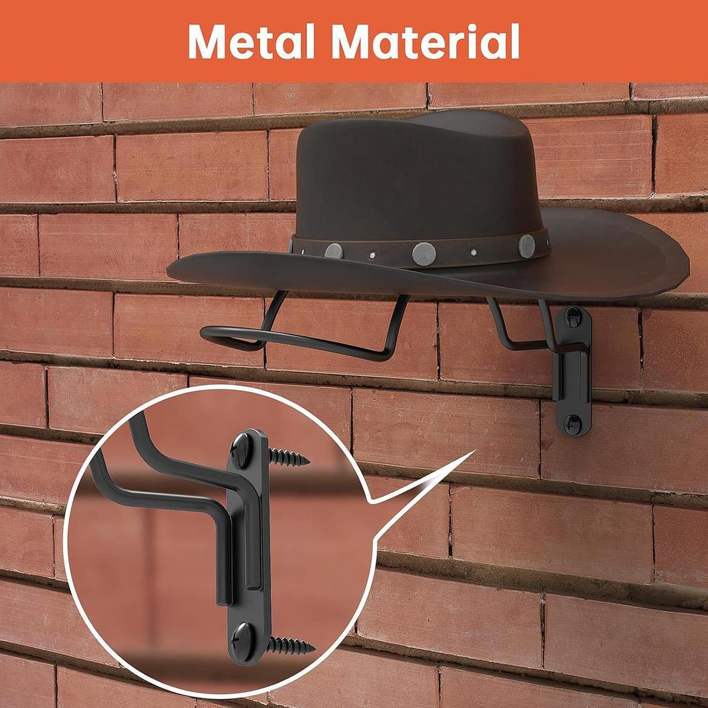 2 Pieces Wall Mounted Helmet Rack Hat Hanger, for Equestrian/Motorcycle/Baseball Multipurpose