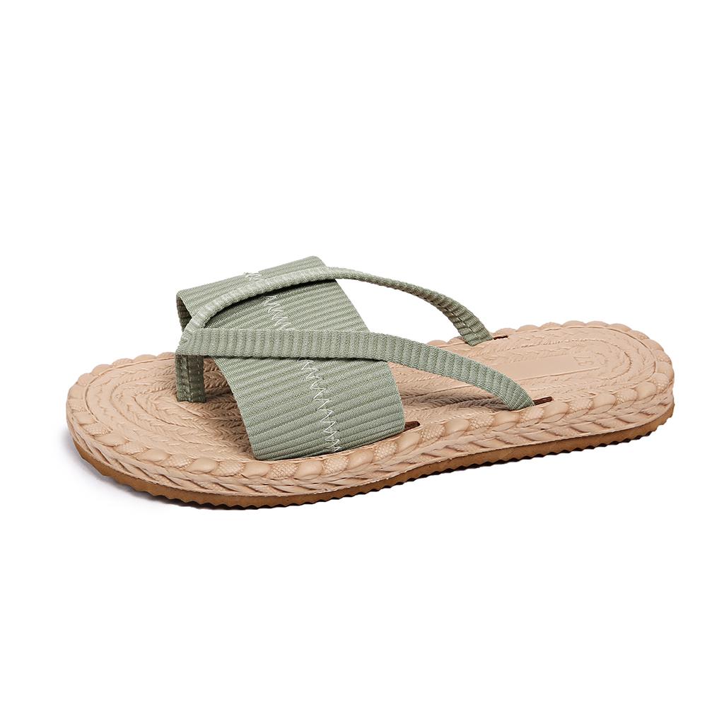 Модная верхняя одежда Легкие тапочки Повседневные сандалии Тапочки Шлепанцы Женские Летние Перекрестные Модные Туфли из пеньковой веревки