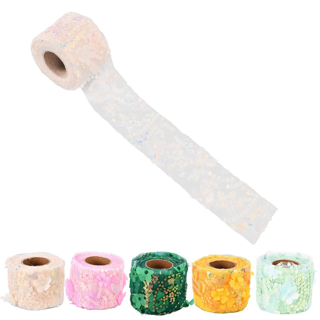 Рулон тюля 10 ярдов, вышитая блестками, цветами, сетчатая лента, декоративные аксессуары для рукоделия