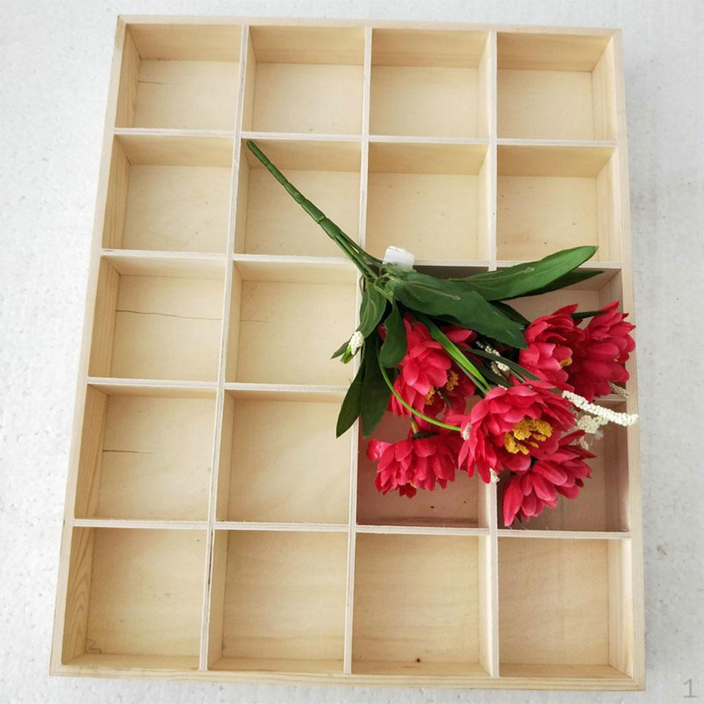 Grocery Storage Wooden 12 Grids Organizer Retro Divided Compartments Pastoral Lattice Display Case