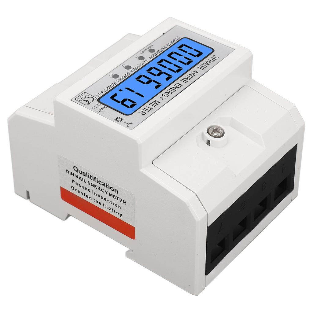 Счетчик электроэнергии 3-фазный 4-проводной с подсветкой ЖК-дисплей 10‑100А 230В 400В AC Монитор энергии и мощности