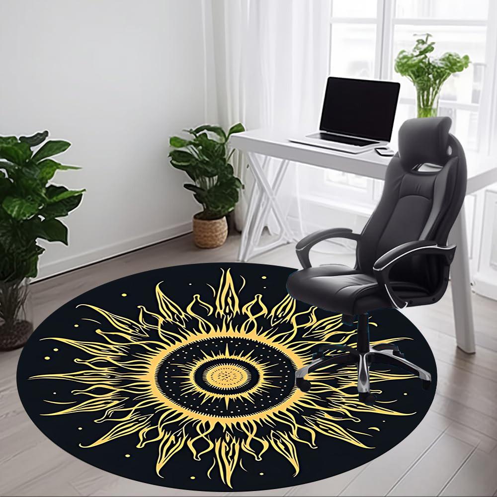 1PC Cosmic Mandala Pattern Chair Carpet for Office, Indoor Non-Slip Washable Carpet, Soft Comfortable Mat For Office Room yy250930280