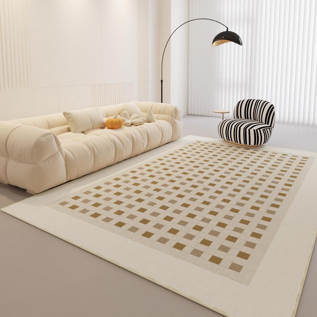 Роскошный кремовый ковер во французском стиле: Высококачественное, стильное и легко моющееся средство для гостиной или спальни