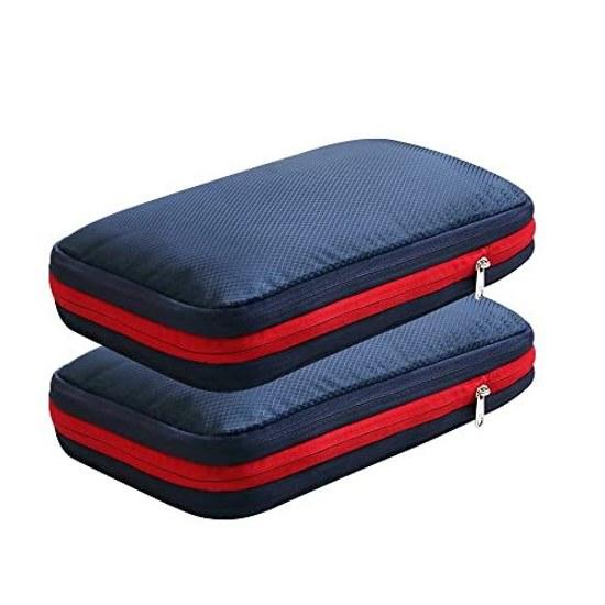 Jyuncho Travel Compression Bag 2-piece Set Pouch Storage Durable Zipper Saves 50 Space Clothes Lightweight Convenient Item Business Trip Organization