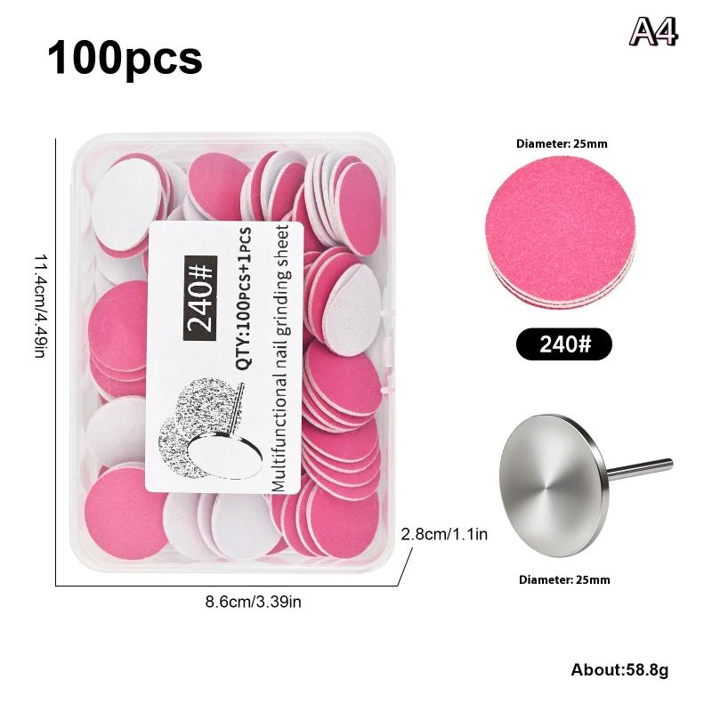 Набор дисков-пилок для маникюра и педикюра с металлическим держателем. Сменные самоклеящиеся диски для шлифовки. Ремонтный набор.