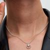 Pandora Round Pendant 925 Silver Freshwater Pearl Cubic Zirconia Necklace Women necklace 393165C01