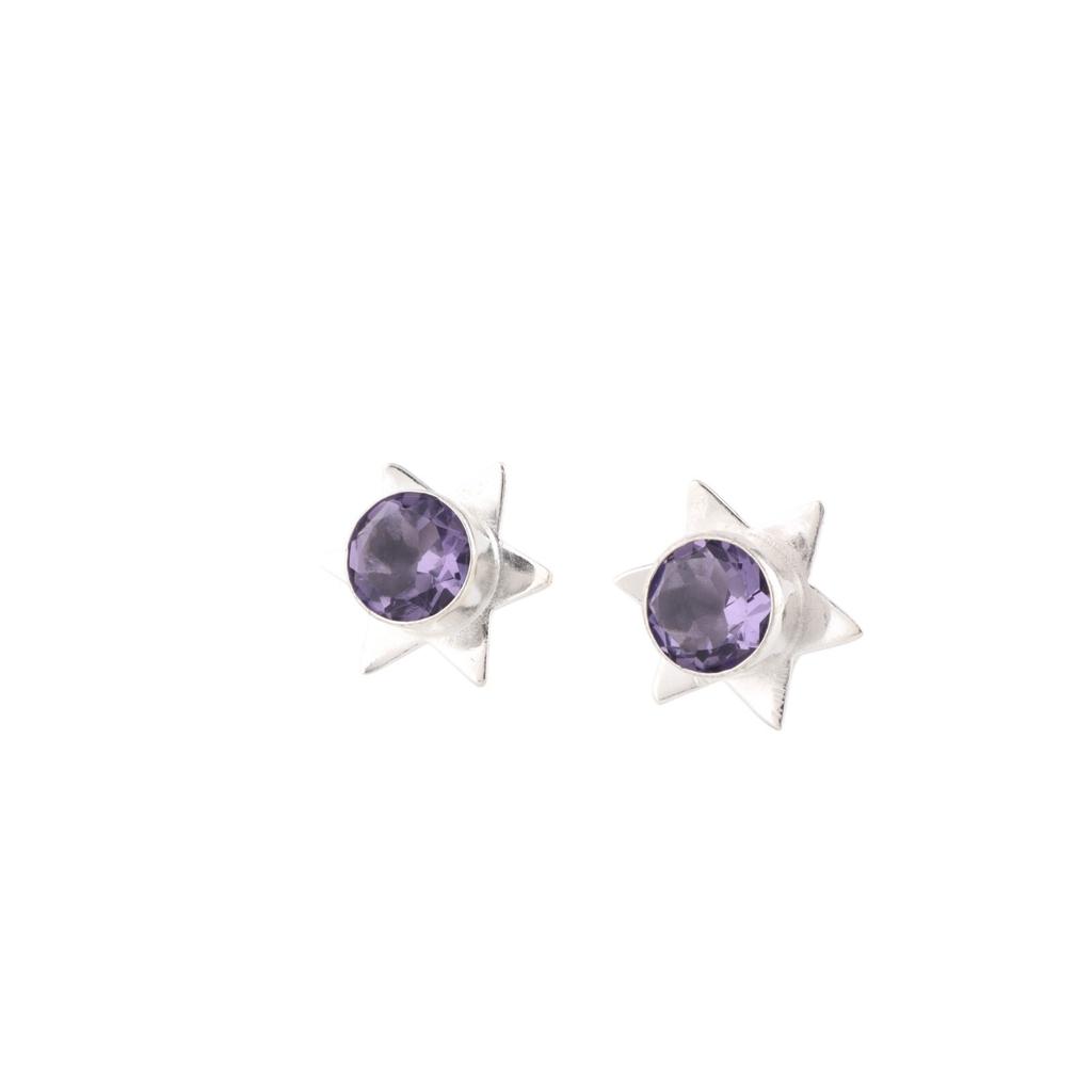 Iolite Gemstone 925 Sterling Silver Jewelry Handmade Stud Earrings0.44" For Gift EE-175-16