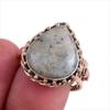 Natural Dendrite Opal Gemstone Two Tone 925 Sterling Silver Ring Size 8.5 E7D44