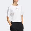 Adidas Solid Color Logo Print Casual Sports Crop Top T-Shirt Women Tops White HE9983