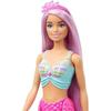 Barbie Sirène Poupées Avec Cheveux Roses De 18 Cm De Long Et Accessoires Colorés Pour s’Amuser À Coiffer, Comme Un Serre-tête Et