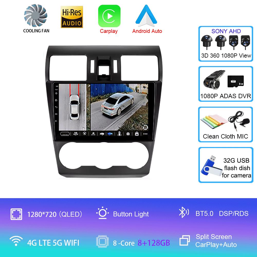 Android 14 Видеоплеер Автомобильный Радиоприемник Carplay Мультимедиа Для Subaru Forester 4 SJ XV WRX 2012- 2018 Автомагнитола GPS Стерео Головное Устройство