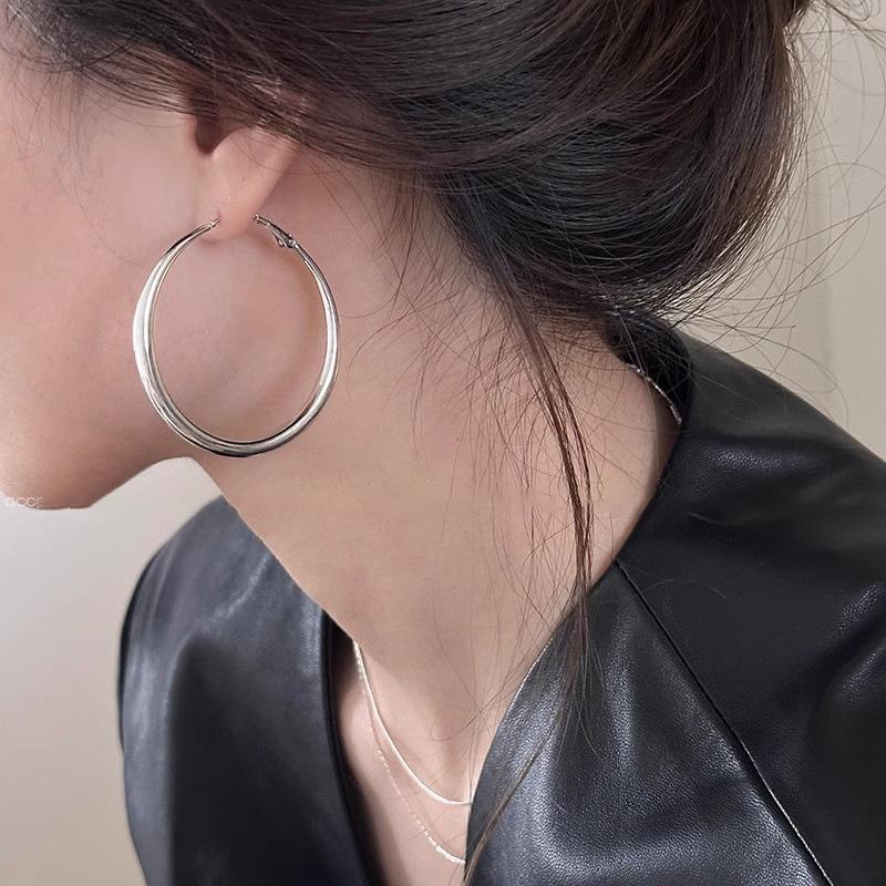 Преувеличенный стиль супер блестящая поверхность большие круглые серьги для женщин