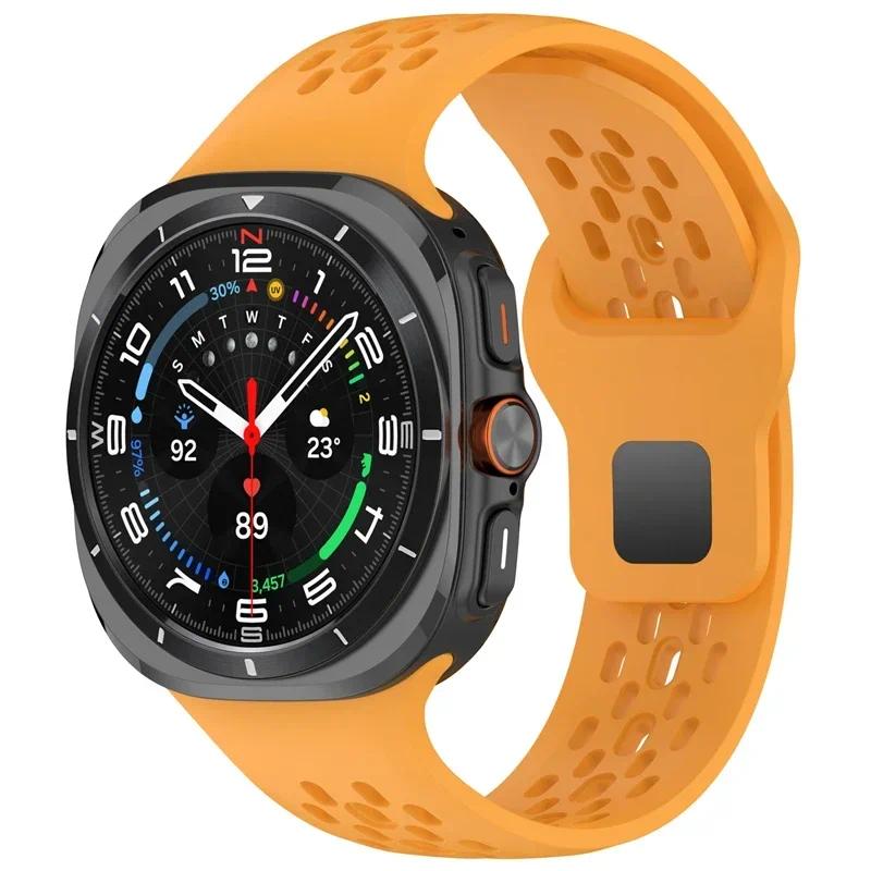 Дышащий Спортивный Силиконовый Ремешок Для Samsung Galaxy Watch Ultra 47мм Ремешок Браслет Для Samsung Watch Ultra 47ММ Аксессуары