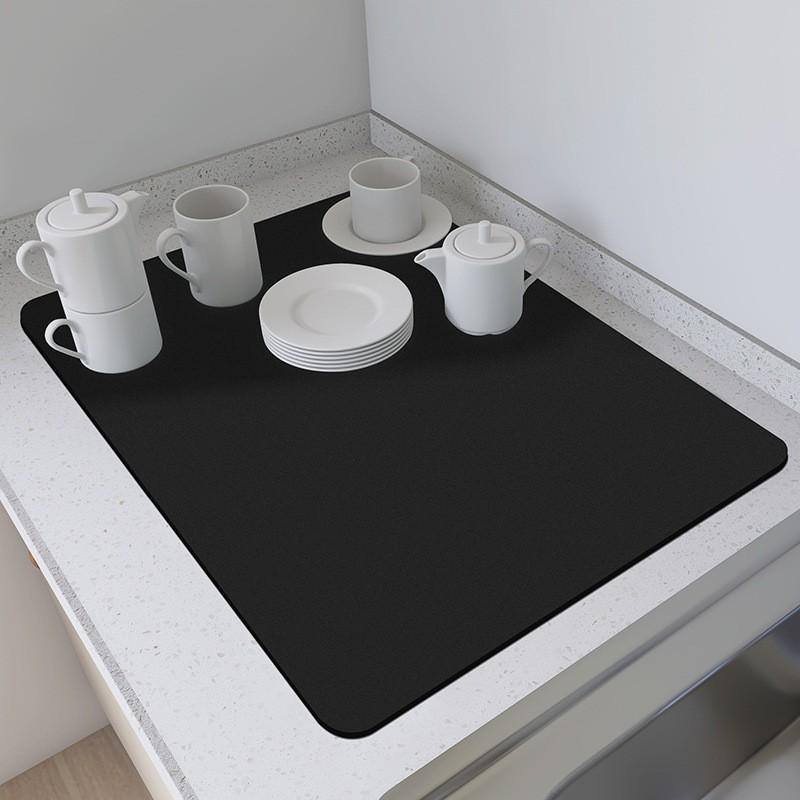 Quick-Dry Absorbent Coaster & Drain Pad for Kitchen Countertops