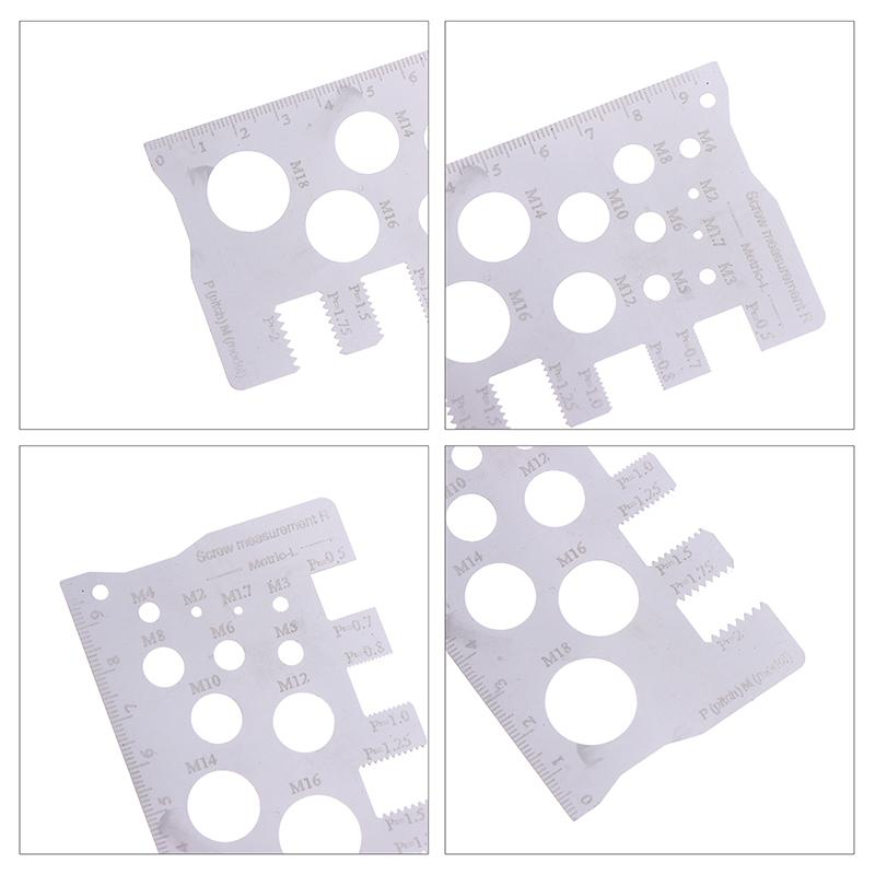 Прочная линейка из нержавеющей стали, винтовая измерительная линейка, точное измерение шага, резьбомер, измерительная линейка для винтов