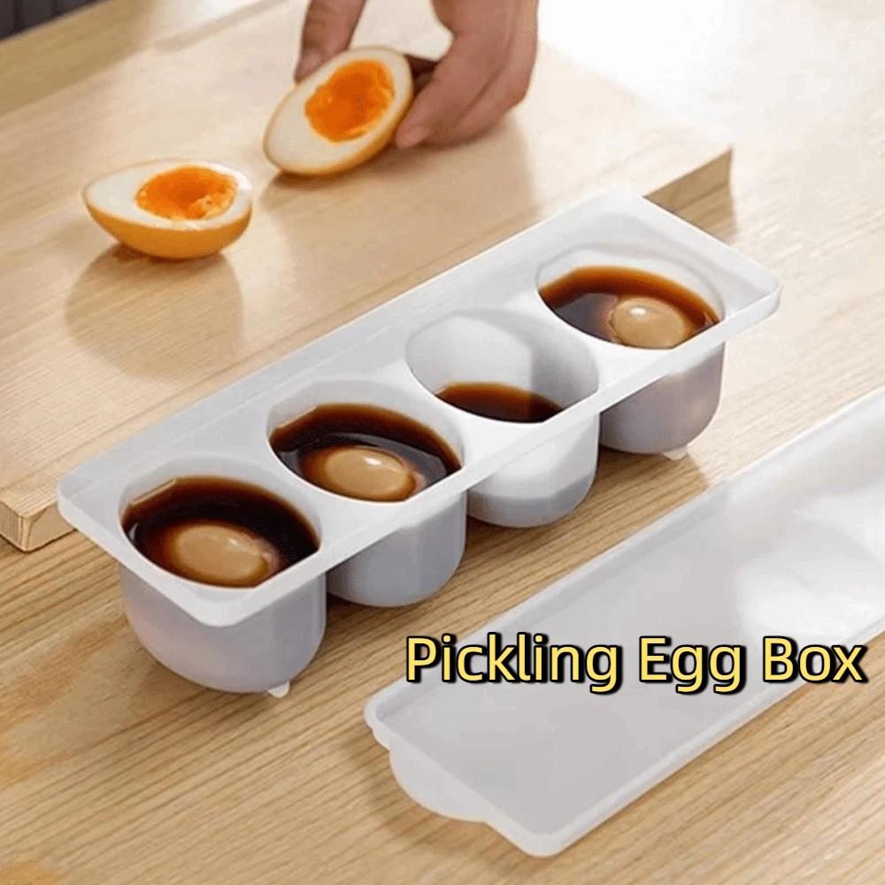 4 Grids Boiled Egg Making Box Sealed Braised Egg Box Creative Pickling Egg Box Halogen Eggs
