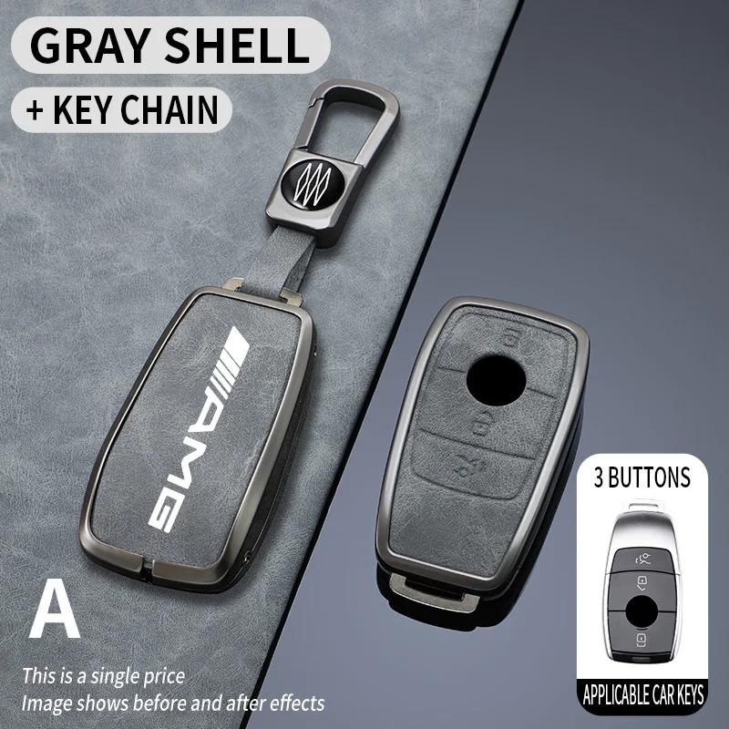 2025 New Zinc Alloy Leather Car Remote Key Case Fob Cover for Mercedes Benz AMG A C E S G GLS CLA Class W213 W203 W211 W205 W177