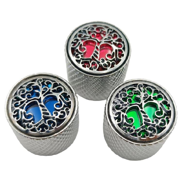Tree Pattern Potentiometer Control Knob 6mm Shaft Hole Amplifier Knob Metal Electric Guitar Knobs Easy to Install