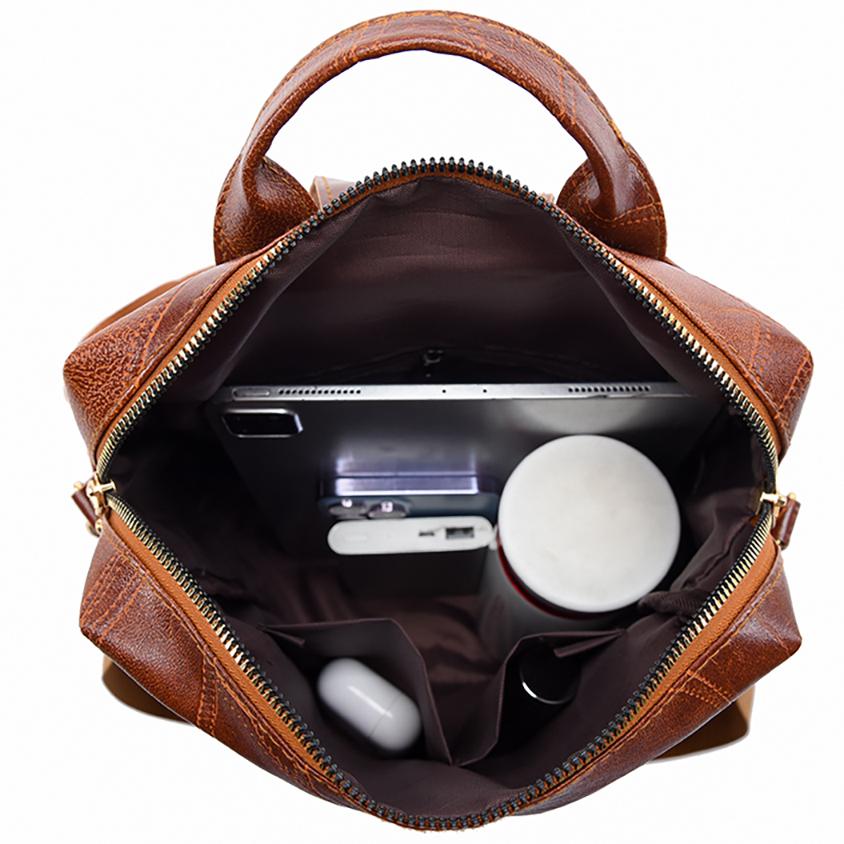 Простые многофункциональные рюкзаки большой вместимости, высококачественный кожаный рюкзак Mochilas, роскошный дизайнерский брендовый женский рюкзак