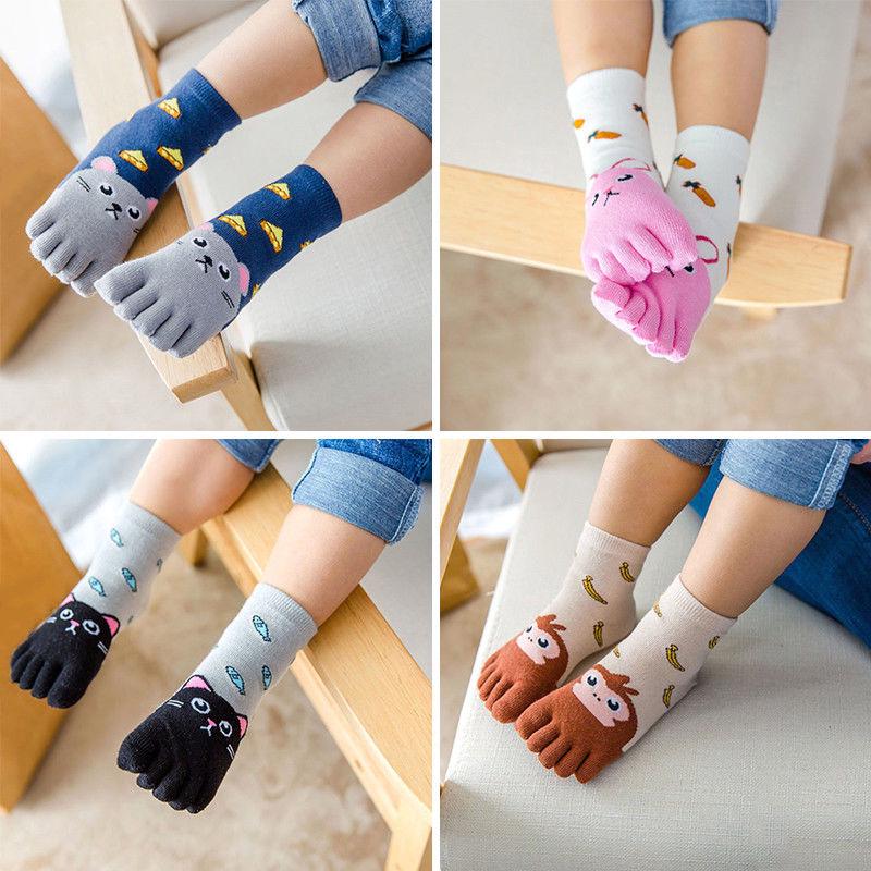 Five Fingers Sock Kids Baby Soft Hot New Boys Girls Toddler Cartoon Animal Toe Socks 1Pair Cotton Hosiery Cute Jewelry Accessory