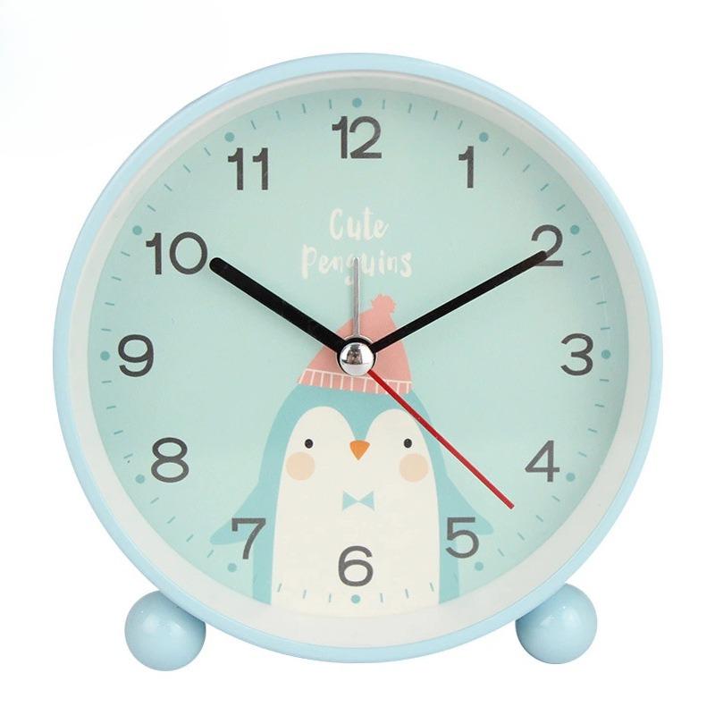 Cartoon Animal Desk Clock for Children and Students Electronic Gift 4.5-inch Night Light Silent Scanning Alarm Clock Silent Alarm Clock