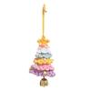 Knitted Christmas Tree Ornament Multi-Layered Mini Crochet Christmas Tree Hanging Decoration with Bell And Star Top Colorful Small Xmas Tree