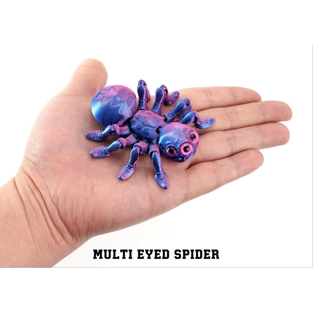 3D-печатная игрушка-спиннер Паук Реалистичная цветная фигурка паука Шарнирные животные Игрушка для любителей пауков Хэллоуин Детские подарки