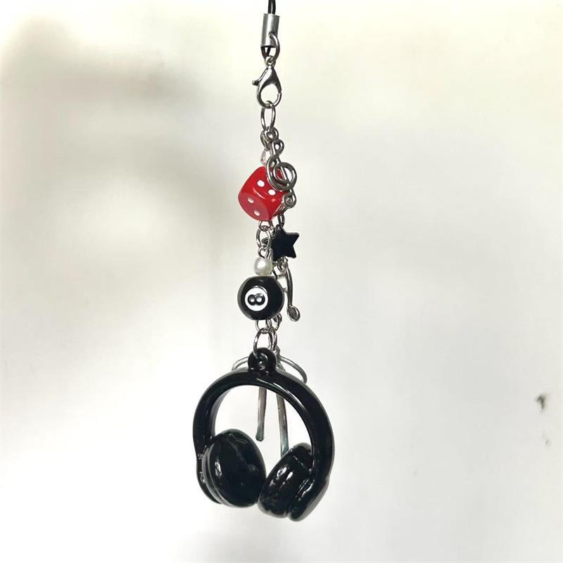 Милый брелок-подвеска в форме музыкальных наушников, цепочка для телефона, шарм-бантик для рюкзака, модный женский аксессуар для сумки, парный подарок