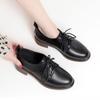 Женская обувь, весенняя женская обувь из натуральной кожи на шнуровке, повседневная женская обувь большого размера в британском стиле на толстом каблуке с круглым носком