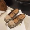 2025 Spring New Retro Gentle Fairy Style Fashion Single Shoes Chinese Elegant Flowers Shallow Mouth Mary Jane Shoes Woman