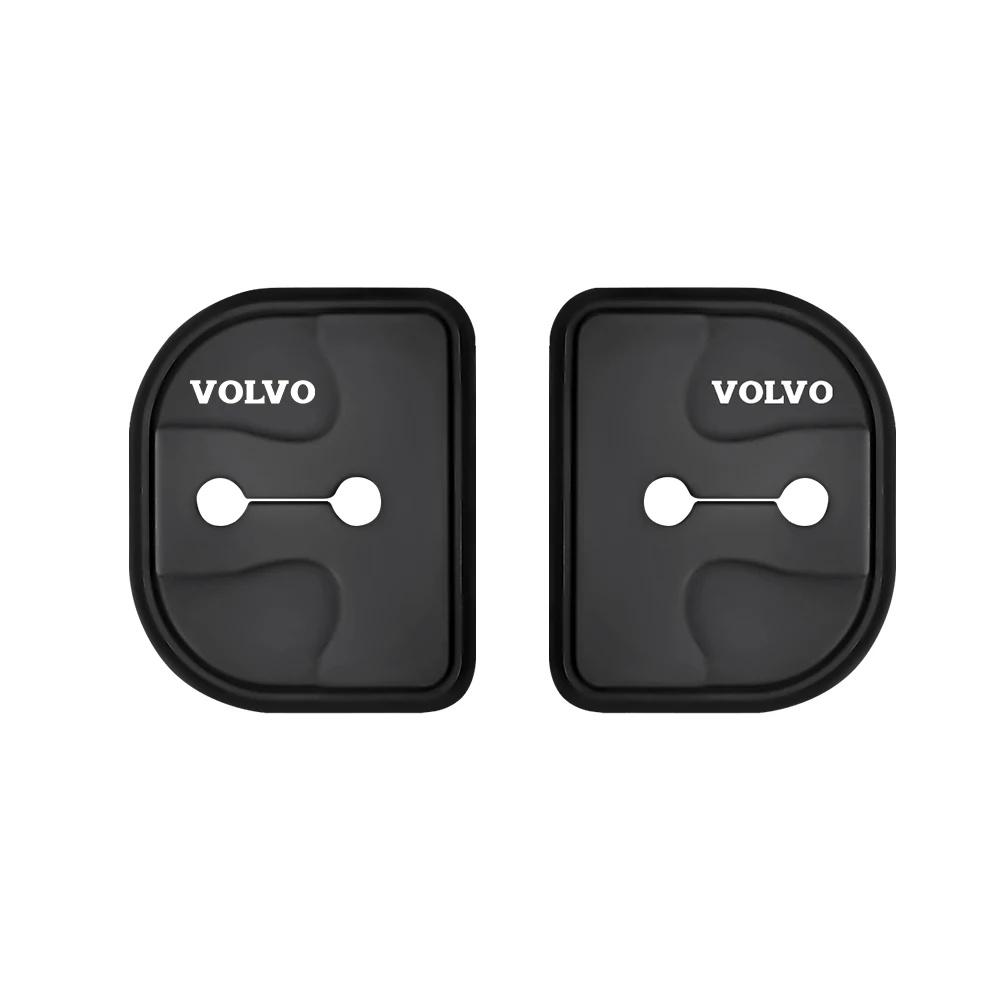 2/4Pcs Silicone Car Door Lock Cover For Volvo XC40 XC60 XC90 S60 S90 V50 V70 V60 V40 Shock Absorber Protector Auto Accessories