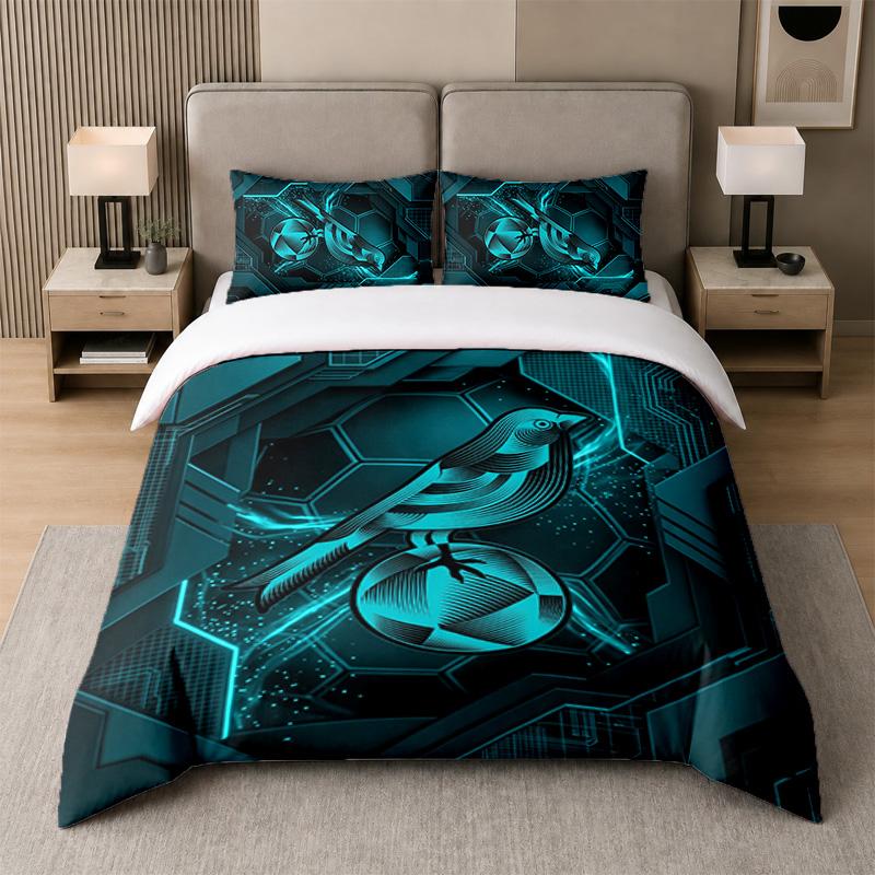 3Pcs Bedding SetNorwich City Football Soft Bed Sheet and Two Pillowcases Home Bedroom Decor