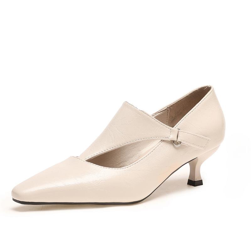 Elegant Design Pointed End Baotou Thin Heel Buckle Outdoor Summer New Shallow Mouth Soft Sole High-heeled Sandals