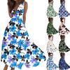Women's Casual And Fashionable Floral Print V-Neck Sleeveless Dress Sleeveless Dress