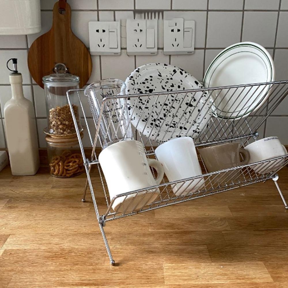 Thickened Drain Storage Holder Rustless Steel Tableware Organizer Kitchen Tool  Cups Draining