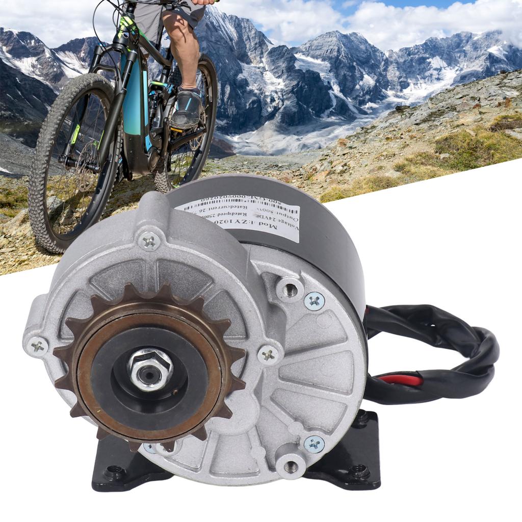 24 В 500 Вт Электродвигатель с редуктором Двухступенчатая редукция Двигатель с большим крутящим моментом Звездочка на 16 зубьев для электровелосипедов